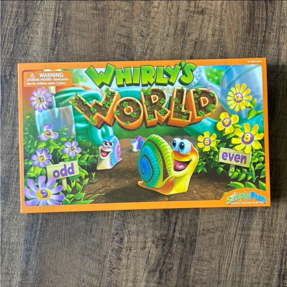 SimplyFun Whirly’s World Board Game Learning Addition  Numbers Counting Snails